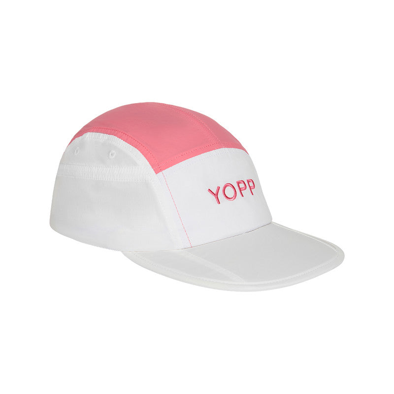 Boné 5 Panel Branco e Rosa