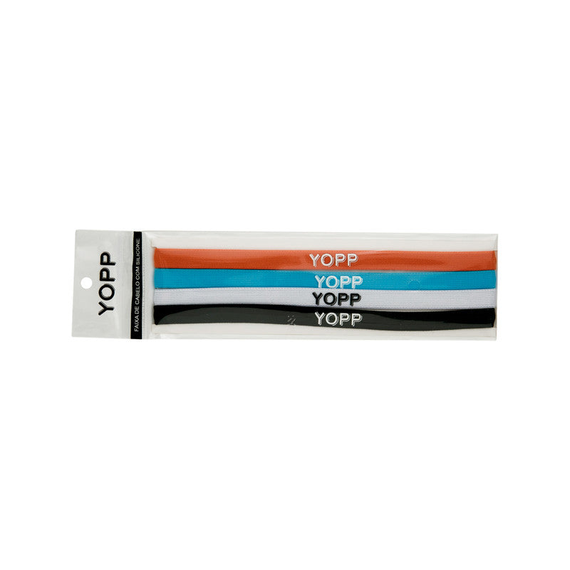 Faixa De Cabelo c/ Silicone Antideslizante Yopp Azul (4 un)